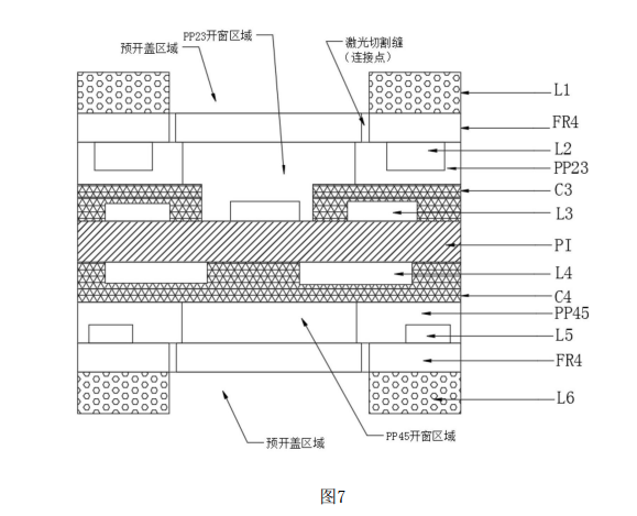 双面覆铜板外侧线路工艺后结构示意图