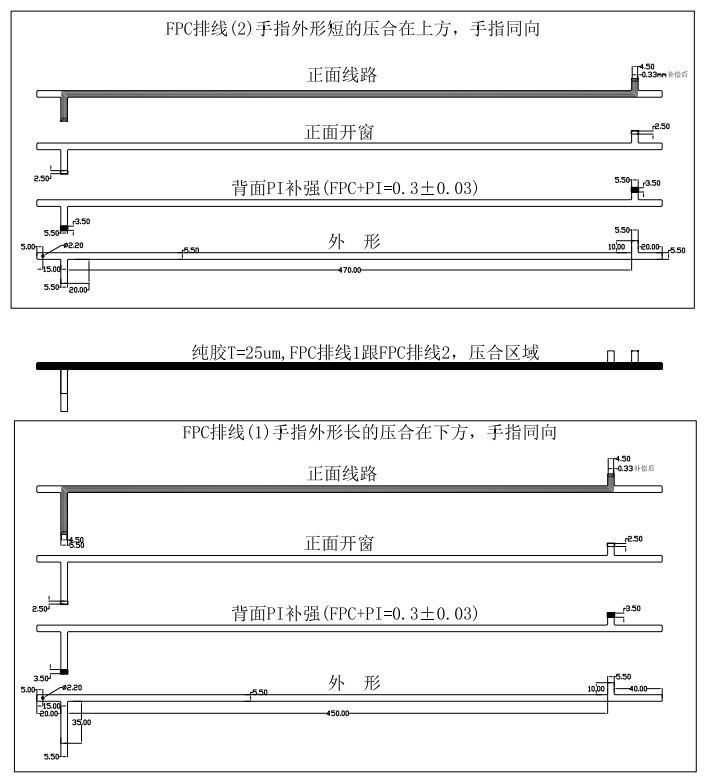 新能源汽车特定柔性线路板结构图